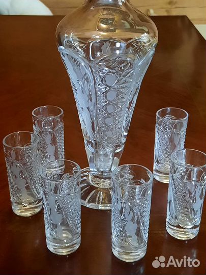 Графин штоф хрустальный со стопками