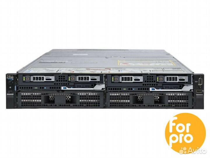 Сервер dell FX2S 2xFC630 4xE5-2667v3 512GB, H730