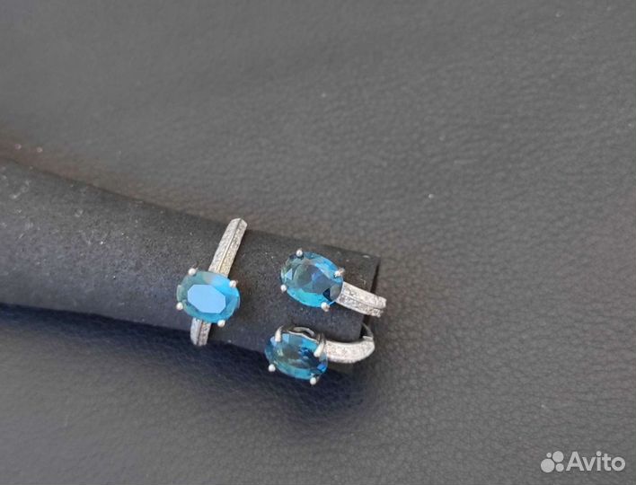 Серьги и кольцо серебро