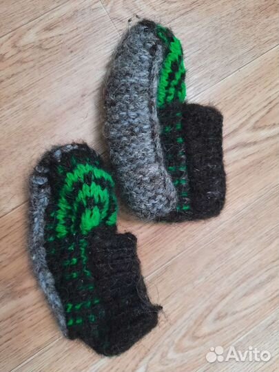 Носки ручной вязки шерстяные детские