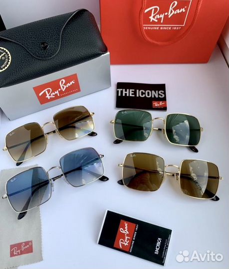 Очки ray ban square коричневые