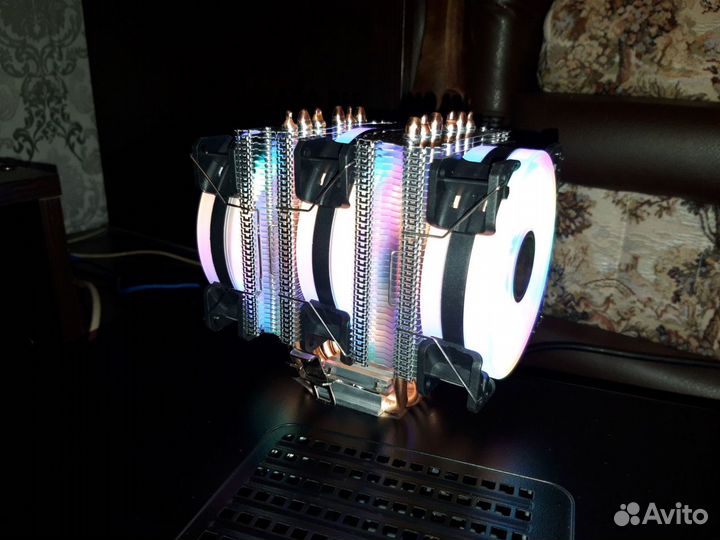 Кулер для процессора TDP-150W, 4PIN, RGB, 6 трубок