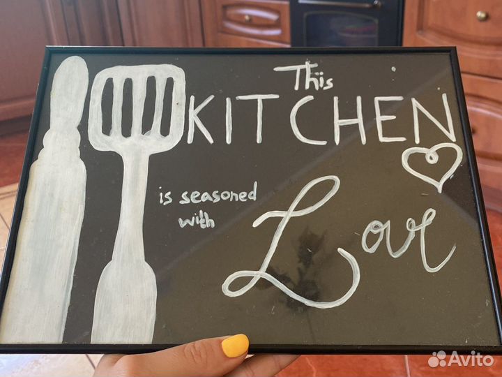 Плакат постер на кухню с рамкой