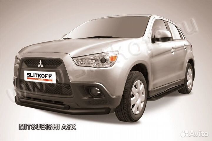 Защита перед.бампера d76+d57 mitsubishiasx MAS001B