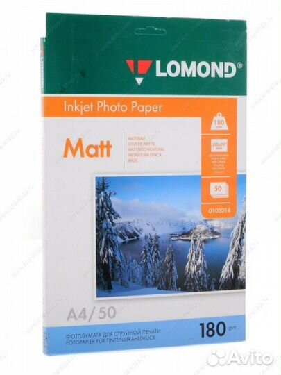 Фотобумага матовая Lomond для струйного принтера