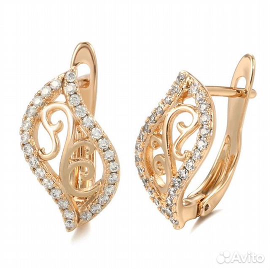 Серьги женские с натуральным цирконом