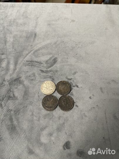 Монеты серебро полтинник 4 штуки