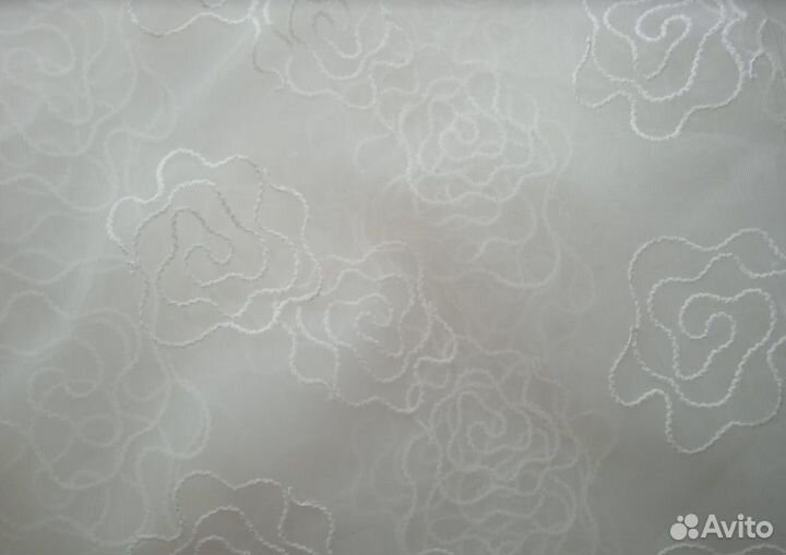 Тюль-вуаль на метраж Лен -Вышивка.Турция