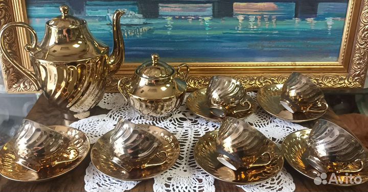 Кофейный сервиз.лфз.в золоте