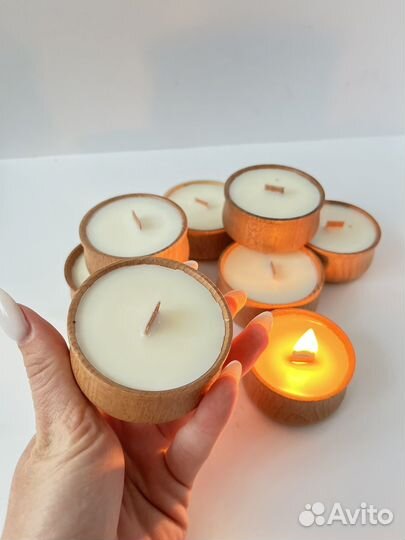 Свеча ароматическая в дереве. опт