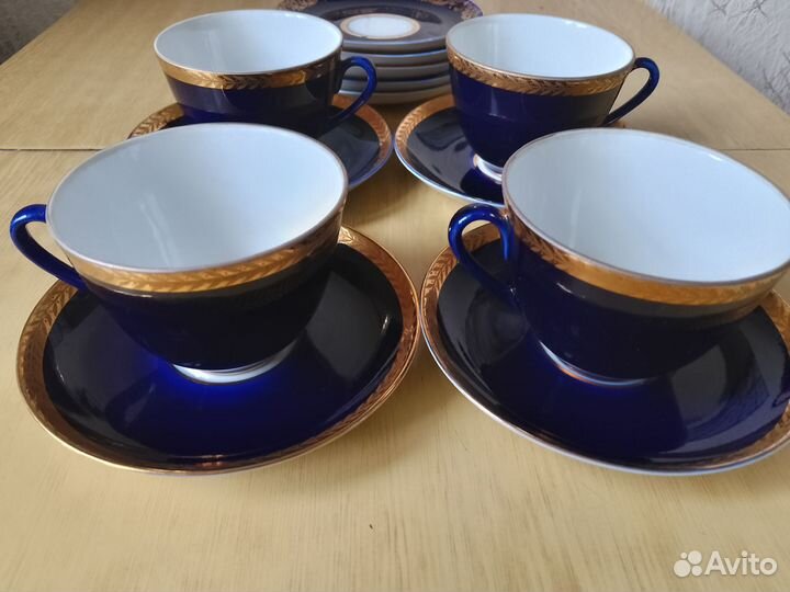 Чайные пары и блюдца лфз кобальт