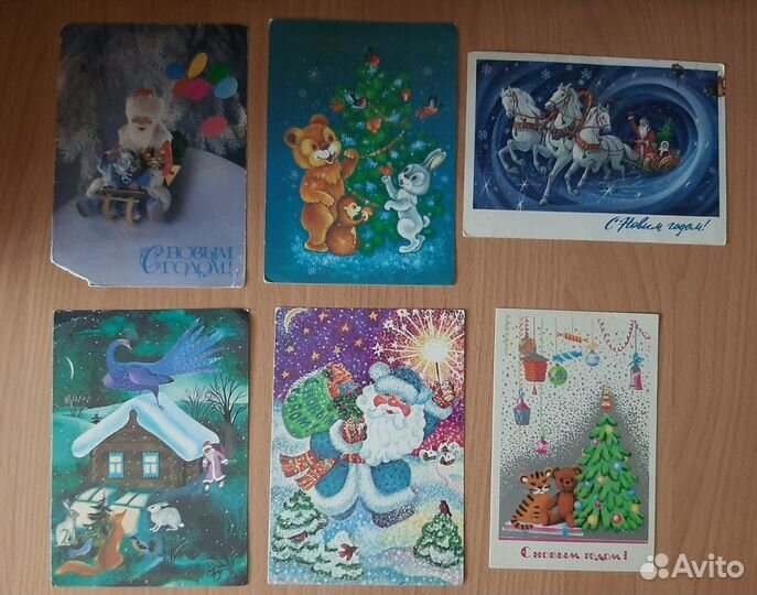 Новогодние открытки СССР чистые+Манилова,Зарубин