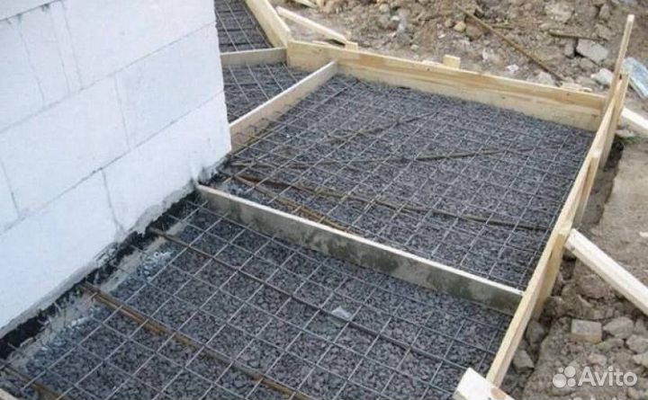 Бетонные работы, фундамент, отмостка