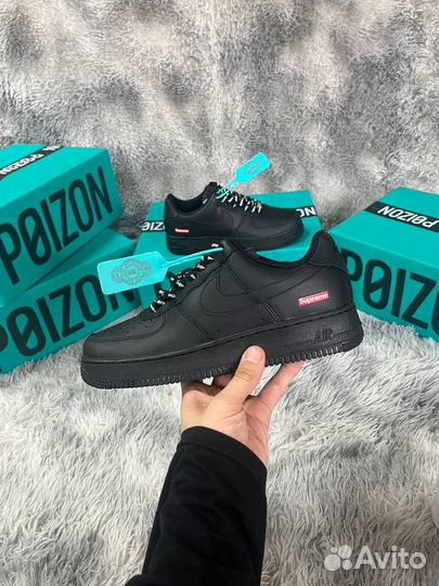 Nike Air Force 1 Supreme Черные Оригинал Poizon