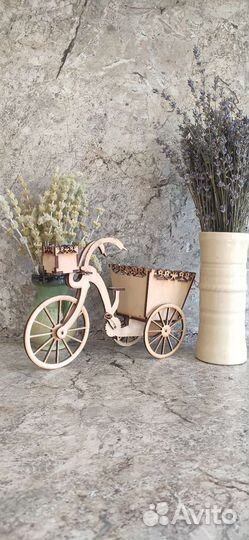 Декоративный велосипед деревянный
