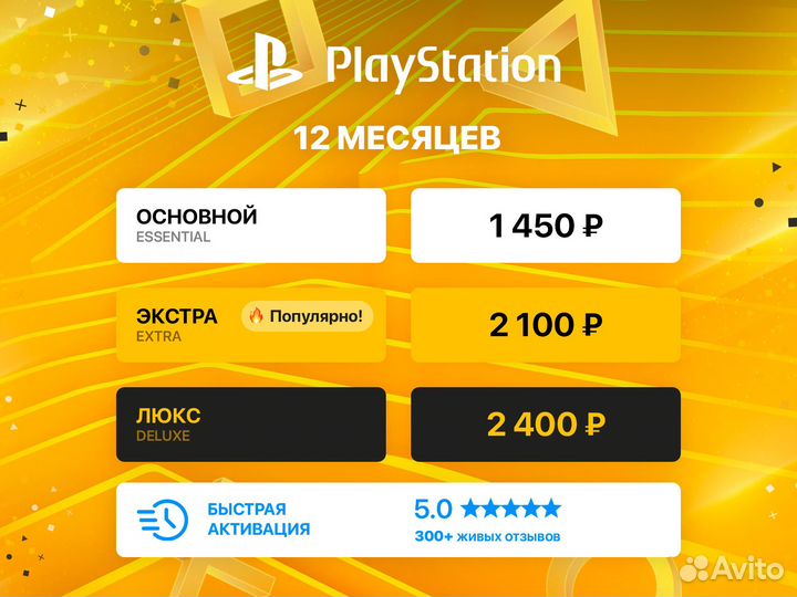 Подписка PlayStation Plus 1/3/12 месяцев (PS4/PS5)