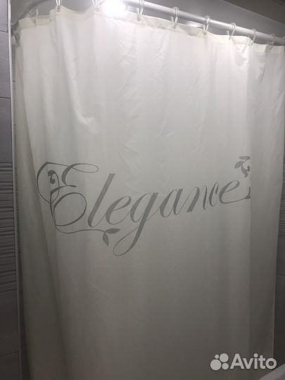 Штора для ванной + угловой кронштейн 120см