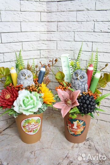 Букеты из мыла на 1 сентября