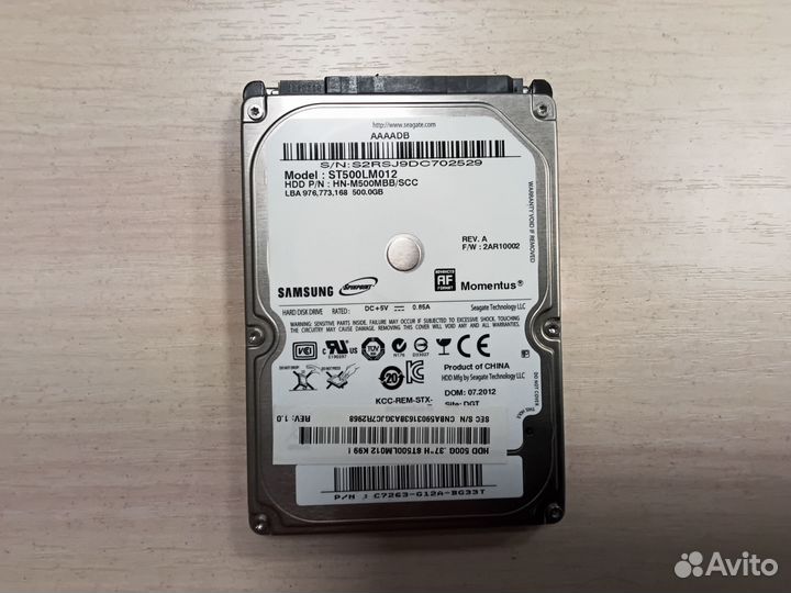Жесткий диск для ноутбука 500 гб