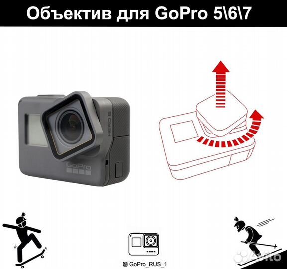 Объектив линза для GoPro 5\6\7