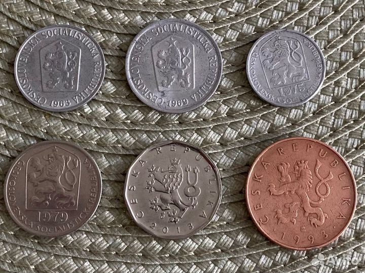 Набор монет Чехословакия Чехия 6 шт