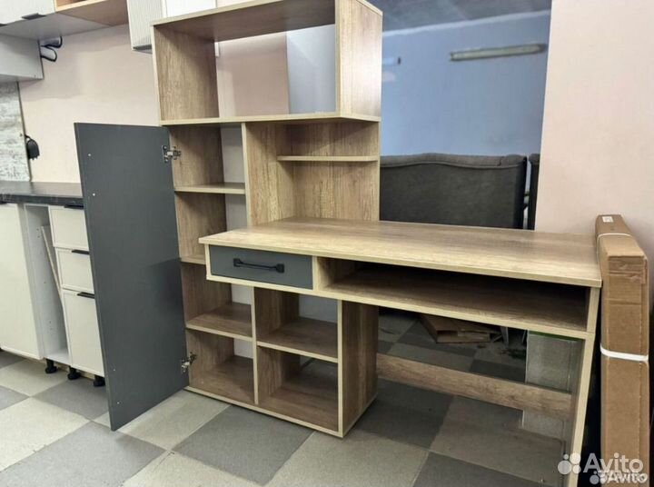 Прима стол письменный дуб каньон/графит