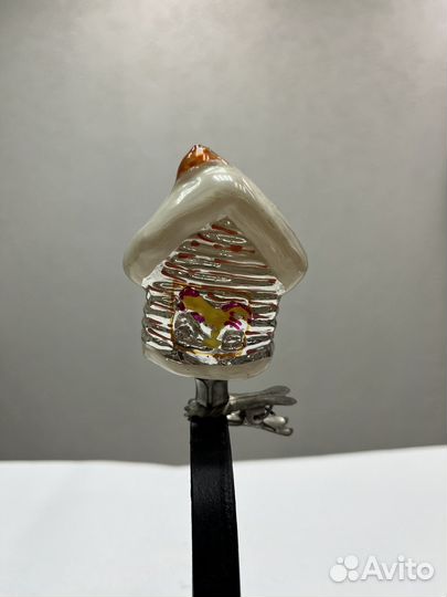 Елочная игрушка кошкин дом прищепка