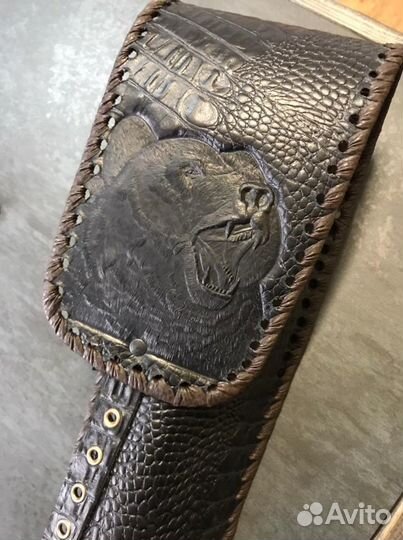 Набор шампуров в кожаном чехле