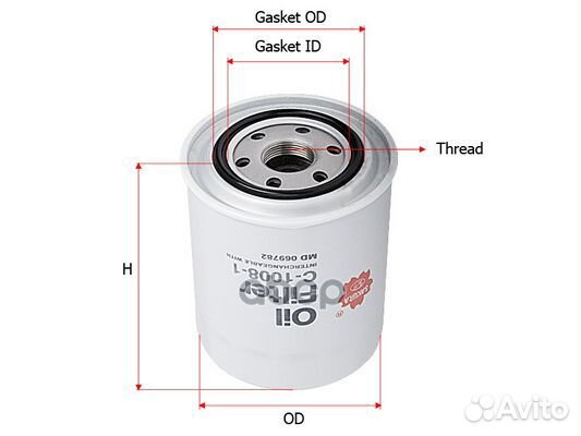 Фильтр масляный hyundai/mitsubishi C10081 Sakura