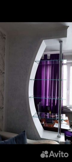 Полочки из стекла (без гипсокартона) с креплением