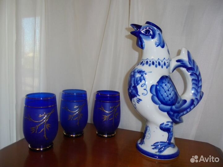 Гжель Кувшин с ручкой 