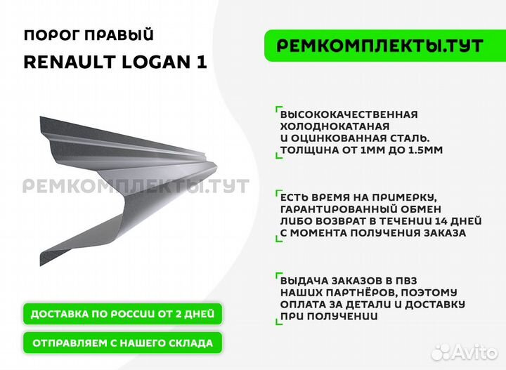 Порог правый Renault Logan 1