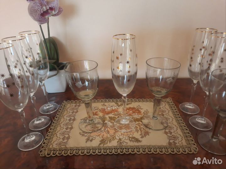 Фужеры бокалы богемия и бокалы СССР