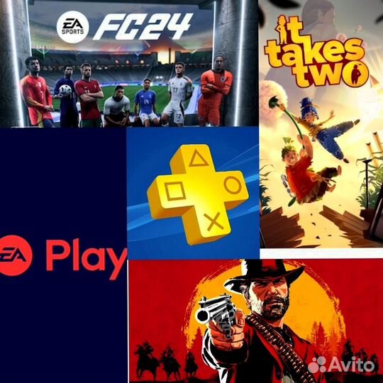 Подписка ps plus/ ea play Игры 12 мес gta 5 6346