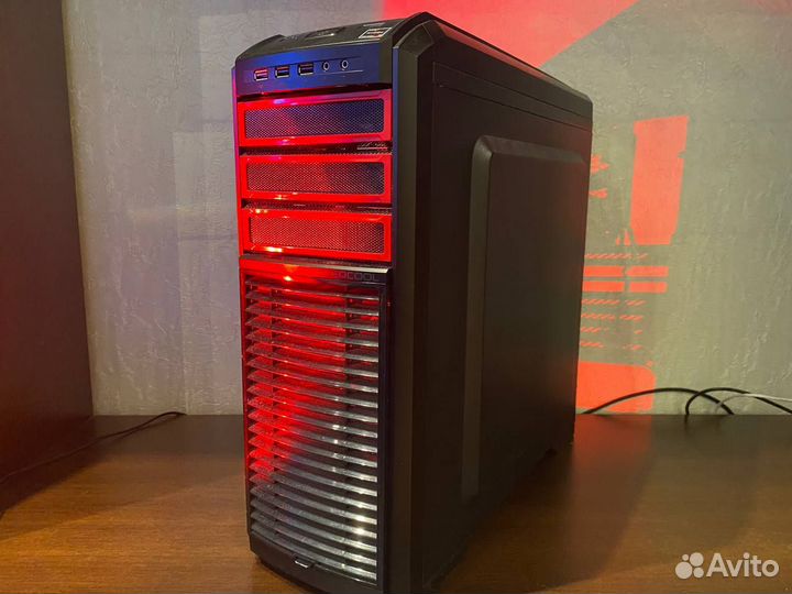 Корпус Deepcool kendomen RD black/red ATX Window