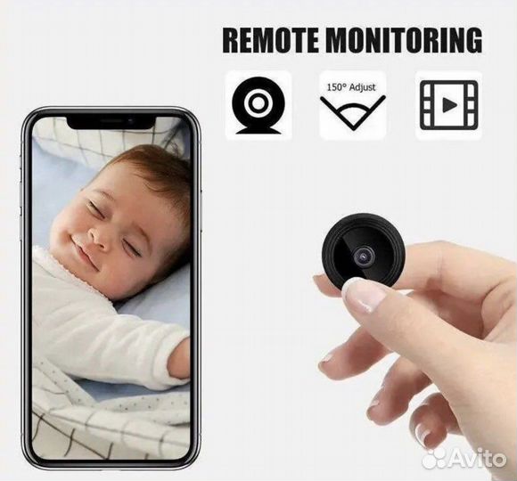 Mini Wi fi видео камера,видео-няня,fhd