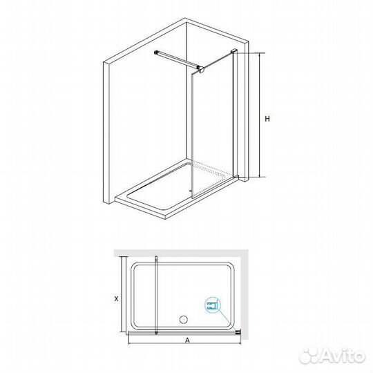 Душ. Стенка RGW 110cm Прозрачный 351000111-11