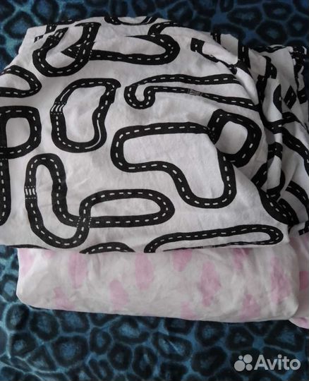 Простынь детская на овальный матрас 125*75