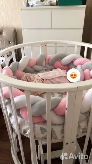 Кровать круглая овальная Папа Карло+2 матраса