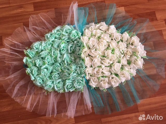 Свадебные сердца на машину