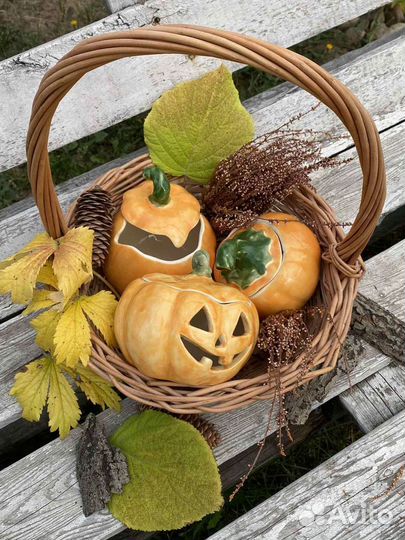 Тыква декоративная, посуда,утварь, керамика ручной