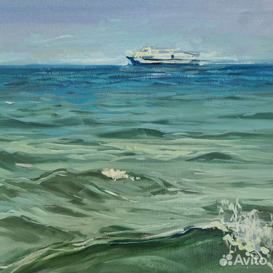 Картина маслом на холсте море
