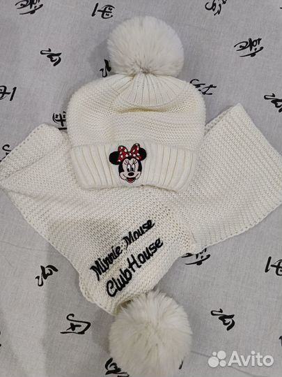 Шапка и снуд для девочки с Мини Маус