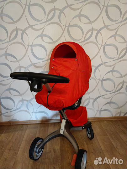 Коляска stokke xplory 2 в 1 красная стокки