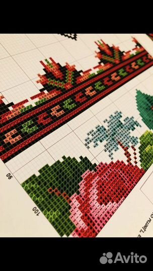 Схема для вышивания рушника крестом, канва