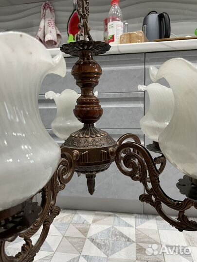 Старинная люстра медь
