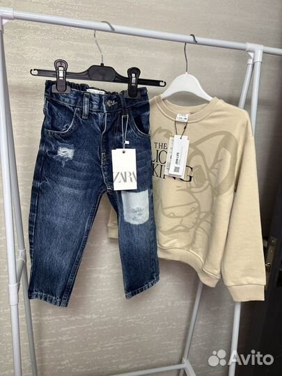 Костюм zara на мальчика 104 джинсы свитшот