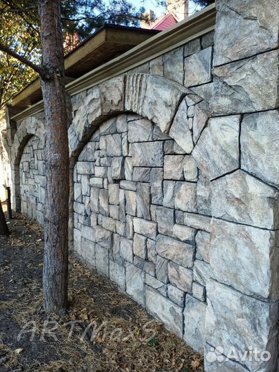 Арт бетон, скала в интерьере, декорации