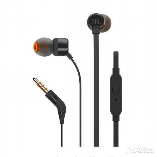 Наушники с микрофоном JBL T110 черные, mini jack 3