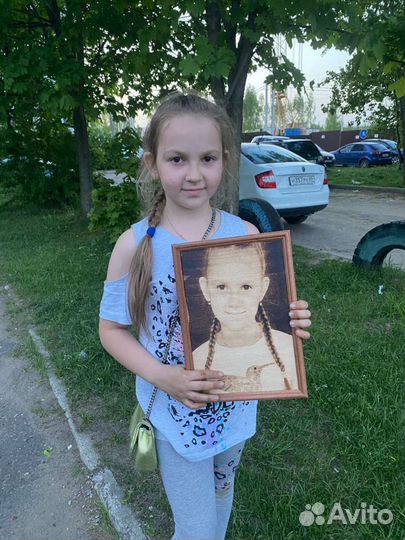 Выжигание по дереву точной копии фото